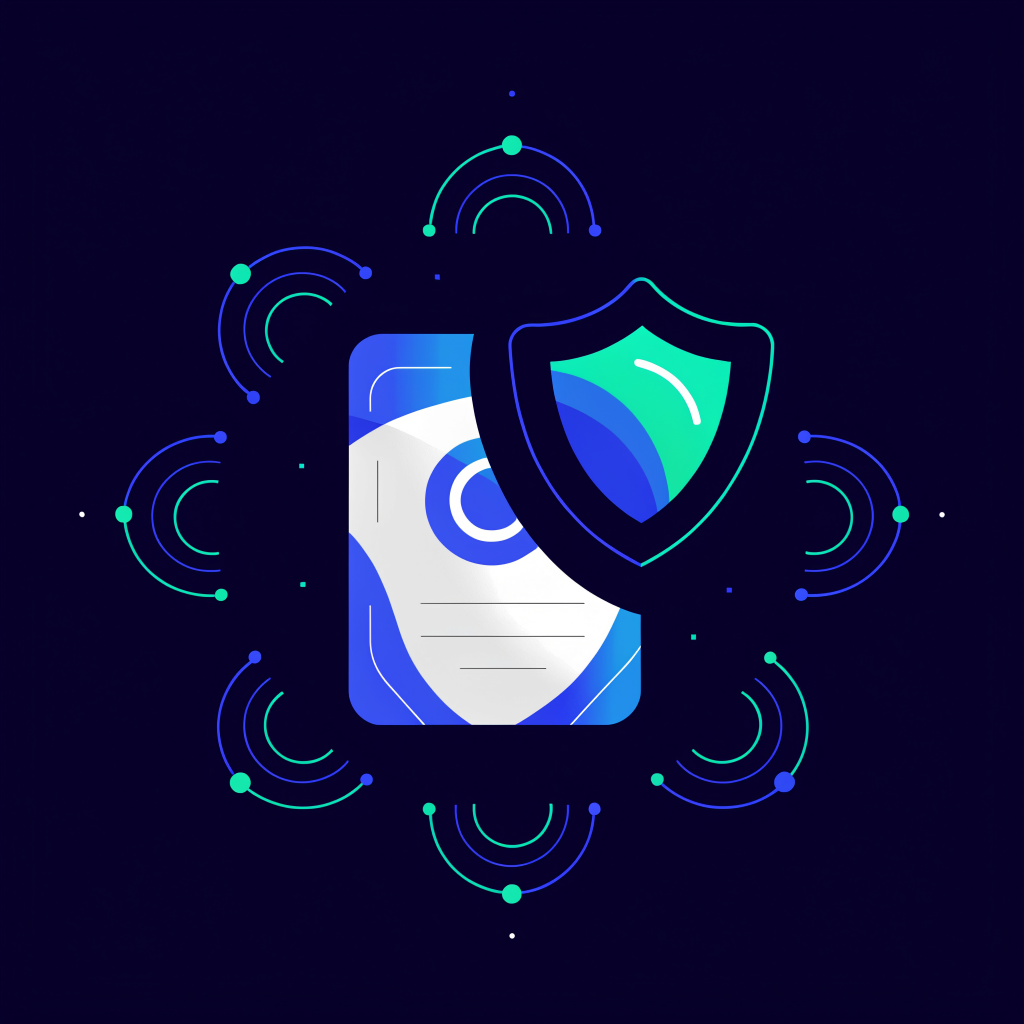 Illustration of a shield protecting a compliance document