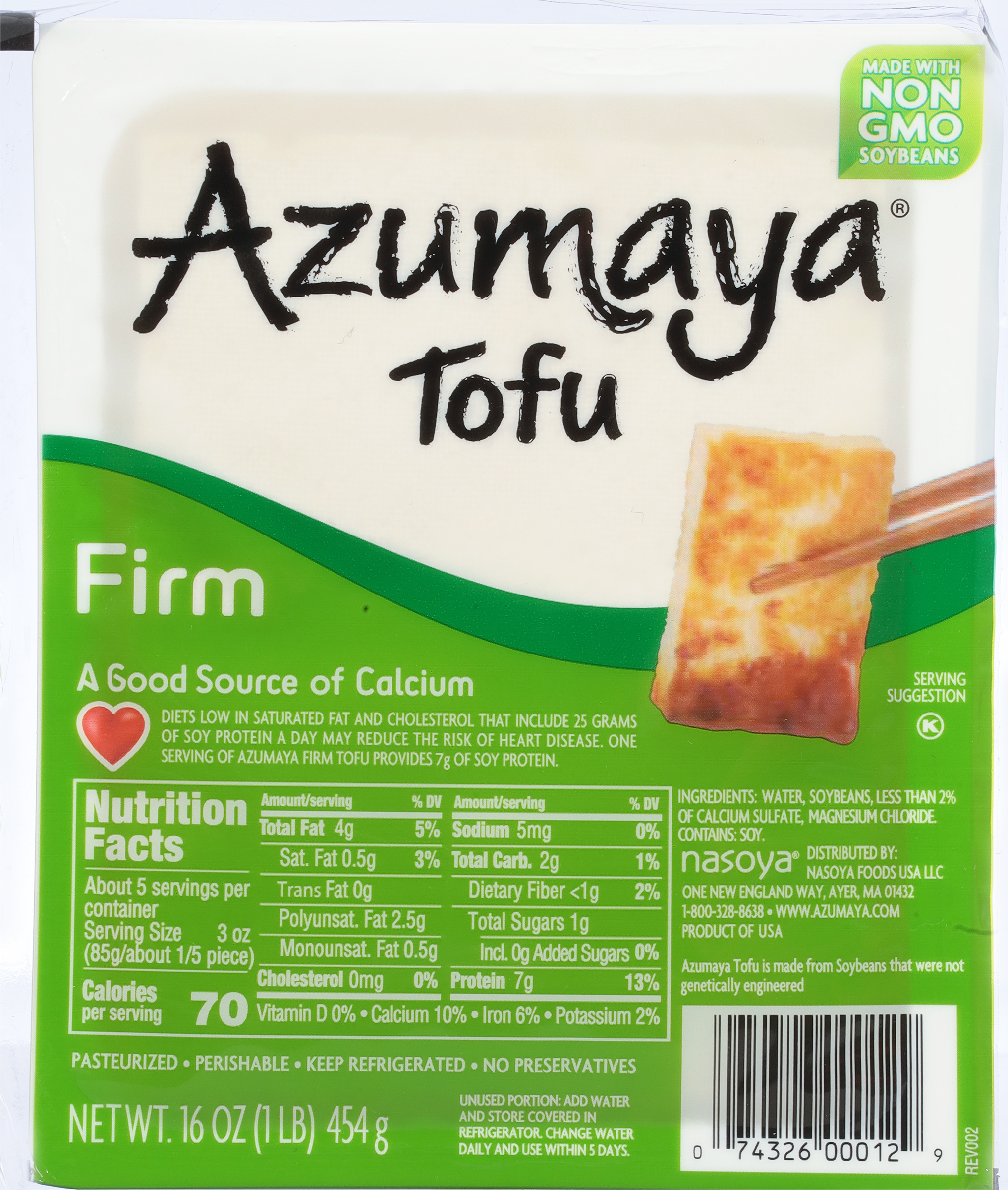 Azumaya Refrigerated Firm Natural Tofu, 16 oz - Walmart.com