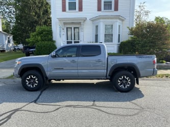 A zoomed out view of an all-black sticker that says TRD 4X4 Off Road on the driver’s side bed of the Tacoma.
