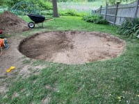 Another photo of our digging progress; we’ve removed most of the dirt at this point