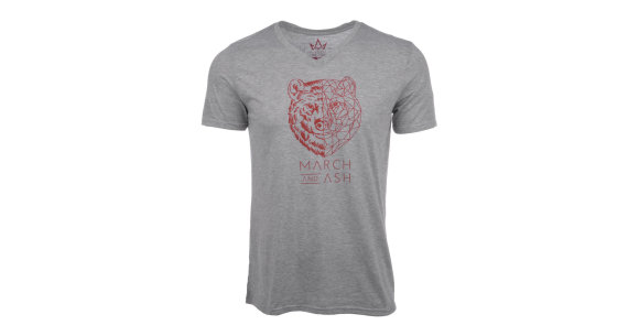 Unisex - Red Geometric Bear T-shirt - 3XL