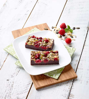 Brownie m/bringebær glutenfri