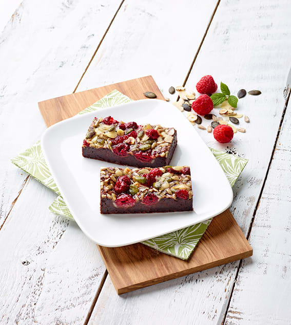 Brownie m/bringebær glutenfri