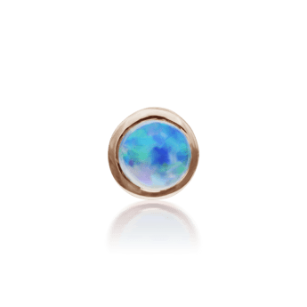 2mm Opal Nostril Screw Rose Gold 2mm Left Bend