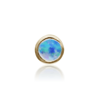 2mm Opal Nostril Screw Yellow Gold 2mm Left Bend