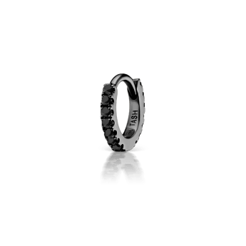Black Diamond Eternity Hoop Earring Black Gold 5mm