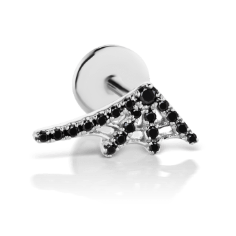 Black Diamond Web Threaded Stud Earring