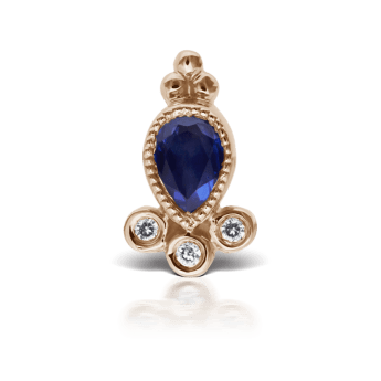 Blue Sapphire Delia Nostril Screw Rose Gold 7.5mm Straight