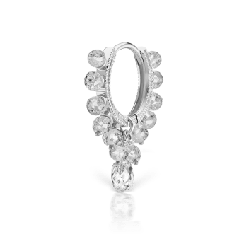 Diamond Coronet with Briolette Hoop Earring