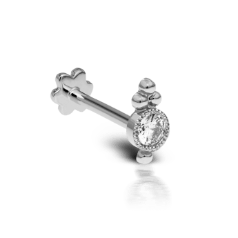 Diamond Four Ball Trinity Threaded Stud Earring White Gold