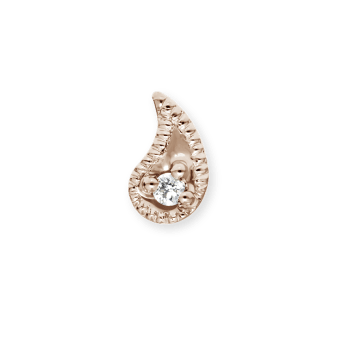Diamond Paisley Nostril Screw Rose Gold 5mm Right Bend+Left
