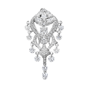 Diamond Lotus Cascade Hoop White Gold