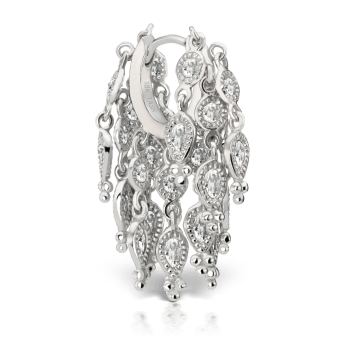 Diamond Tassel Eternity Hoop Earring