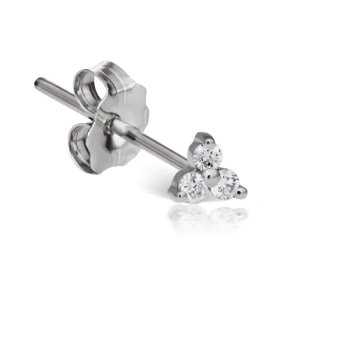 Diamond Trinity Stud Earring
