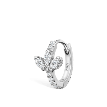Diamond Lotus Eternity Hoop Earring