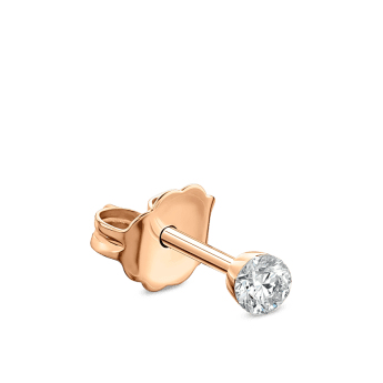 Invisible Set Diamond Stud Earring Rose Gold 1.5mm