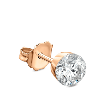 Invisible Set Diamond Stud Earring Rose Gold 4.7mm
