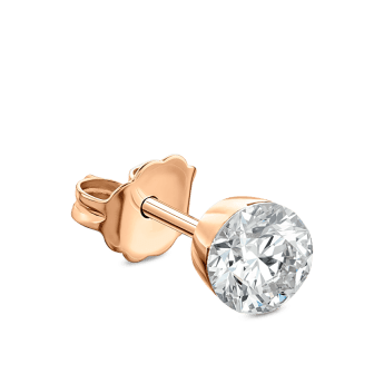 Invisible Set Diamond Stud Earring Rose Gold 4mm