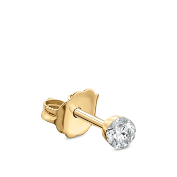Invisible Set Diamond Stud Earring Yellow Gold 2mm