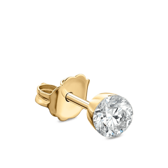 Invisible Set Diamond Stud Earring Yellow Gold 3.5mm