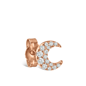 Diamond Moon Stud Earring Rose Gold 5.5mm