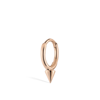 Single Short Spike Hoop Earring (Non Rotating) Rose Gold 6.5mm