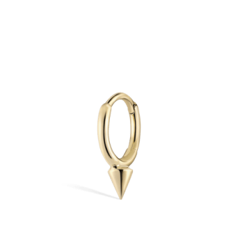 Single Short Spike Hoop Earring (Non Rotating) Yellow Gold 6.5mm