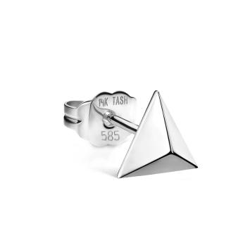 Faceted Triangle Stud Earring