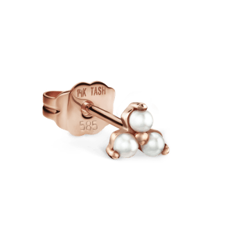 Pearl Trinity Stud Earring Rose Gold 3mm