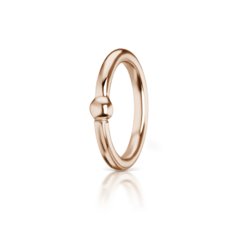 Fixed Gold Ball Ring Rose Gold 9.5mm 16 Gauge = 1.3mm