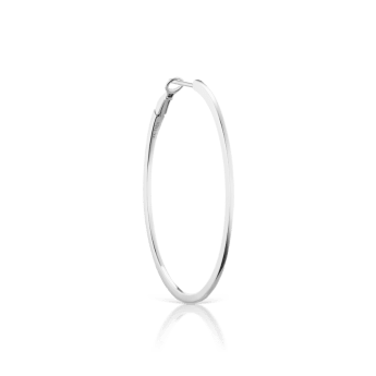 Flat Hoop Earring White Gold 31mm