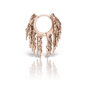 Gold Tassel Eternity Hoop Earring Rose Gold 8mm