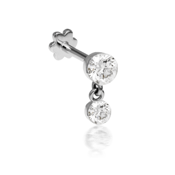 Invisible Set Diamond Dangle Threaded Stud Earring