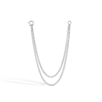 Double Chain Connecting Charm White Gold 76mm