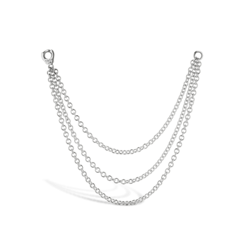 Triple Chain Connecting Charm White Gold 76mm
