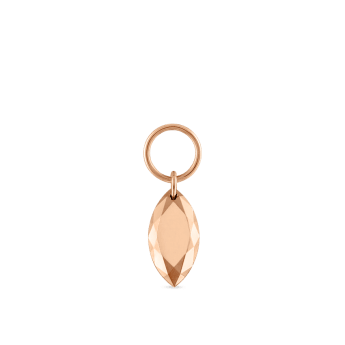 Faceted Gold Marquise Charm Rose Gold 6.5mm