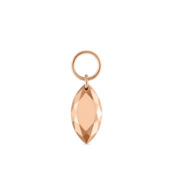 Faceted Gold Marquise Charm Rose Gold 7.5mm