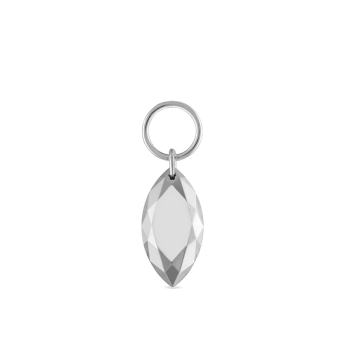 Faceted Gold Marquise Charm White Gold 7.5mm
