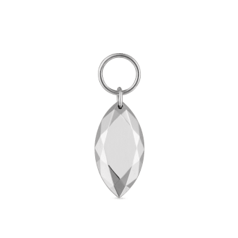 Faceted Gold Marquise Charm White Gold 9mm