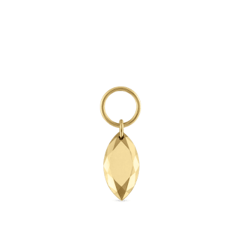 Faceted Gold Marquise Charm Yellow Gold 6.5mm