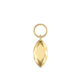 Faceted Gold Marquise Charm Yellow Gold 7.5mm