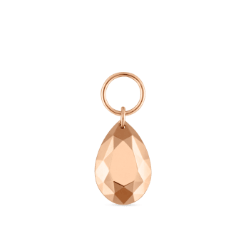 Faceted Gold Pear Charm Rose Gold 7.5mm