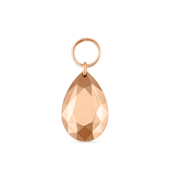 Faceted Gold Pear Charm Rose Gold 9mm
