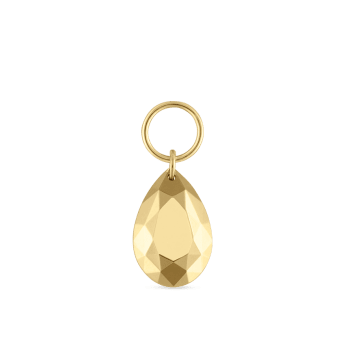 Faceted Gold Pear Charm Yellow Gold 7.5mm