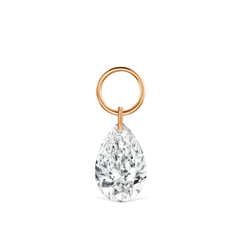 Pear Floating Diamond Charm Rose Gold 7mm