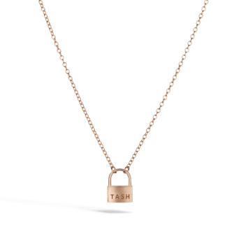 Large Padlock Necklace Rose Gold 18 Inches 1.8mm