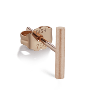 Matte Round Bar Stud Earring Rose Gold 11mm
