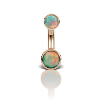 Opal Cup Solitaire Barbell Rose Gold 3mm / 4mm 11mm