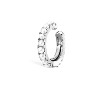 Pearl Eternity Tash Cuff Earring White Gold 8mm
