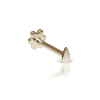 Plain Pear Shaped Threaded Stud Earring Yellow Gold 4mm